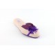 women's slippers SPIGA baby peau nappa (purple flower & ribbon)